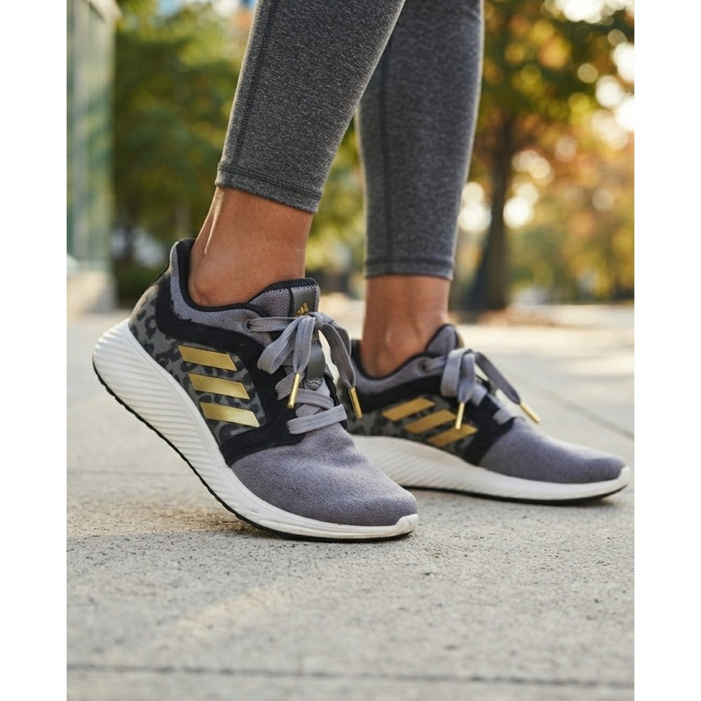 Adidas Edge Lux 4 Grey Leopard Gold Running Shoes FV8577 Womens 8.5